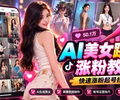 AI美女跳舞涨粉教学，AI生成美女，跳舞视频制作，账号运营与快速起号涨粉