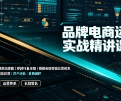 品牌电商运维实战精讲课程｜吃透电商品牌落地逻辑、穿越行业周期、搭建长效变现运营体系
