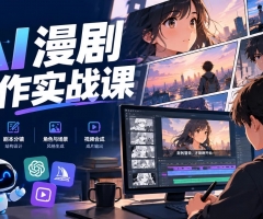 AI漫剧全流程实战课，剧本改编+素材制作+AI生成视频