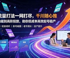 全域流量打法一网打尽，千川随心推从基础功能到高阶投放，助你低成本高效起号稳产