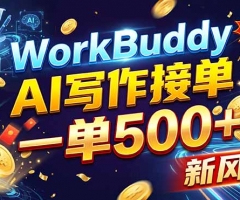 WorkBuddy+AI自动写稿，一单一结，0基础也能日赚200-500+