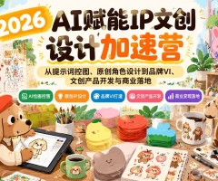 2026AI赋能IP文创设计加速营：从提示词控图、原创角色设计到品牌VI、文创产品开发与商业落地