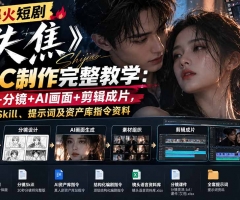全网爆火短剧《失焦》AIGC制作完整教学：剧本+分镜+AI画面+剪辑成片，附编剧Skill、提示词及资产库指令资料