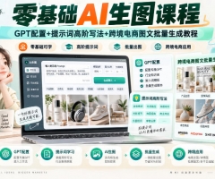 零基础AI生图课程，GPT配置+提示词高阶写法+跨境电商图文批量生成教程