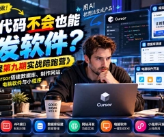 一行代码不会也能开发软件？《AI编程第九期实战陪跑营》教你用Cursor搭建数据库、制作网站、电脑软件与小程序