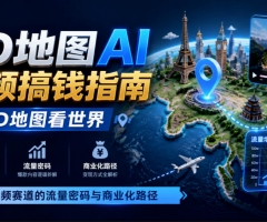 3D地图AI视频搞钱指南，3D地图看世界，AI短视频赛道的流量密码与商业化路径【文档】