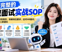 一套完整的求职面试实战SOP：教你用AI修改简历、拆解岗位要求、应对HR提问、谈好薪资及入职避坑