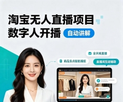 淘宝无人直播项目｜数字人直播带货AI解决方案，24小时无人值守开播，数字人自动讲解商品卖点，轻松赚取佣金【揭秘】