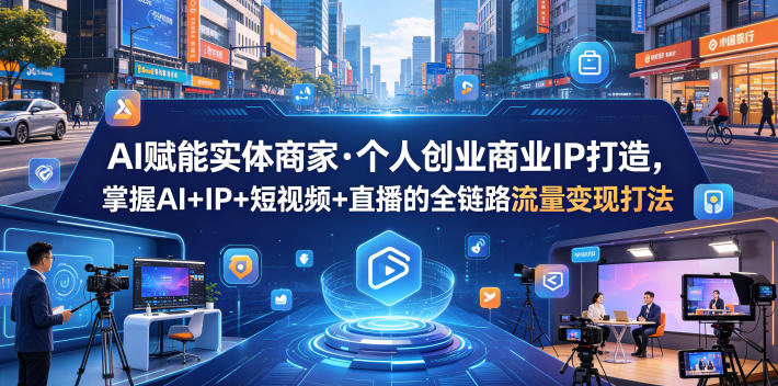 AI赋能实体商家·个人创业商业IP打造，掌握AI+IP+短视频+直播的全链路流量变现打法-1.jpg
