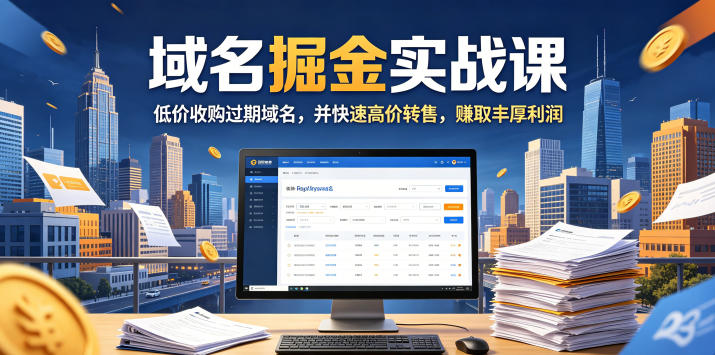 域名交易掘金实战课，低价收购过期域名，并快速高价转售，賺取丰厚利润【原创双语字幕】-1.jpg