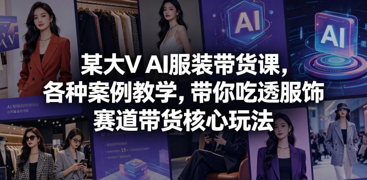某大V AI服装带货课，各种案例教学，带你吃透服饰赛道带货核心玩法-1.jpg