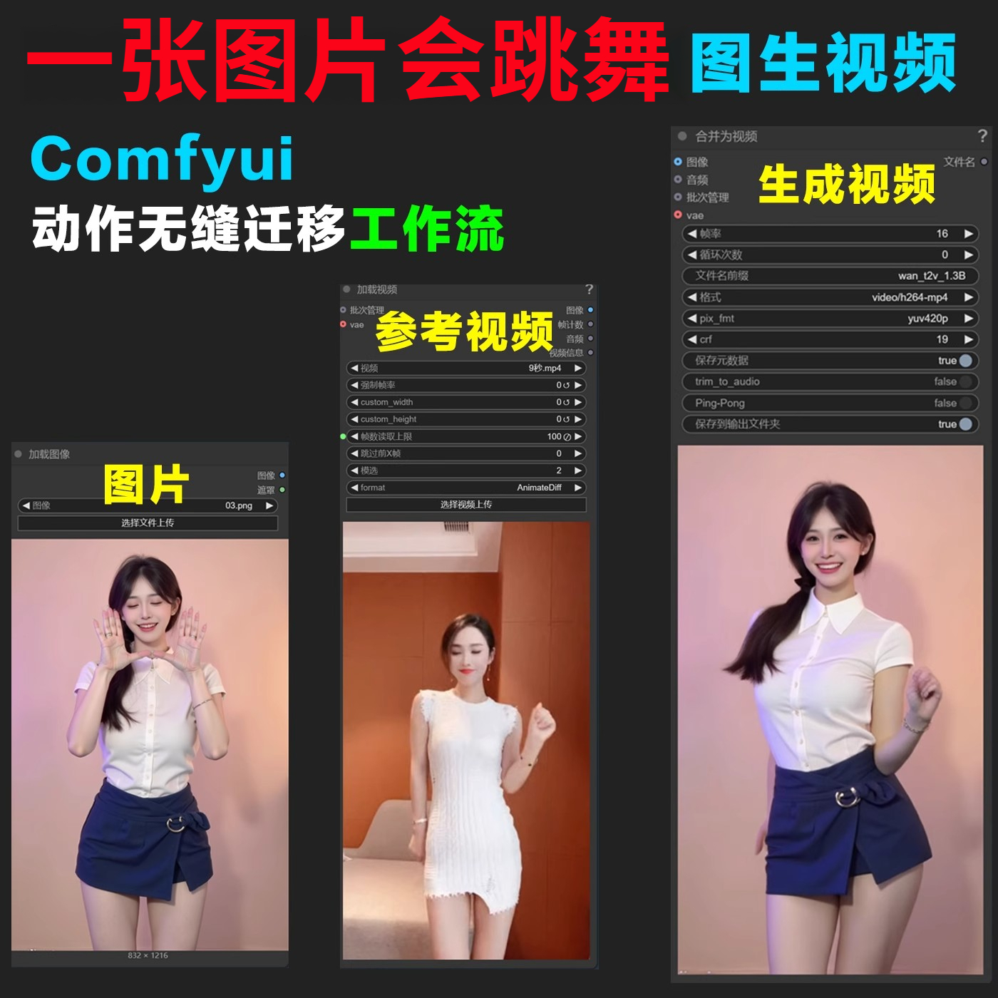 comfyui工作流照片跳舞mimicmotion配套模型AI图生视频自定义动作-1.jpg