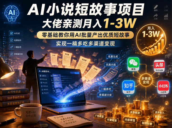 AI小说短故事项目，大佬亲测月入1-3W，零基础教你用AI批量产出优质短故事，实现一稿多吃多渠道变现（更新0624）-1.jpg