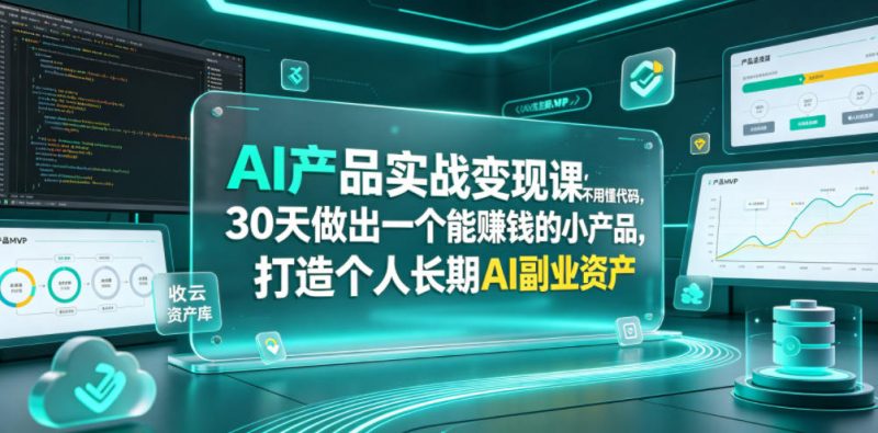 AI产品实战变现课，不用懂代码，30天做出一个能賺钱的小产品，打造个人长期AI副业资产-1.jpg