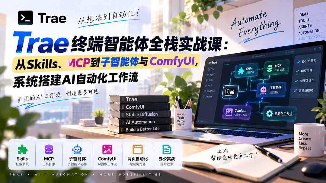 Trae终端智能体全栈实战课：从Skills、MCP到子智能体与ComfyUI，系统搭建AI自动化工作流-2.jpeg