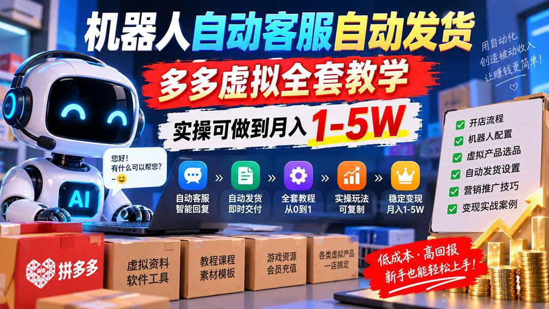 机器人自动客服自动发货，多多虚拟全套教学，实操可做到月入 1-5W-1.jpeg