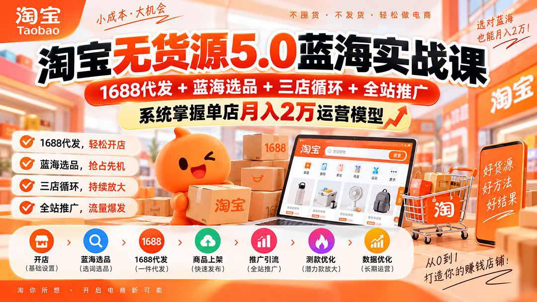 淘宝无货源5.0蓝海实战课-更新：1688代发+蓝海选品+三店循环+全站推广，系统掌握单店月入2万运营模型-1.jpeg