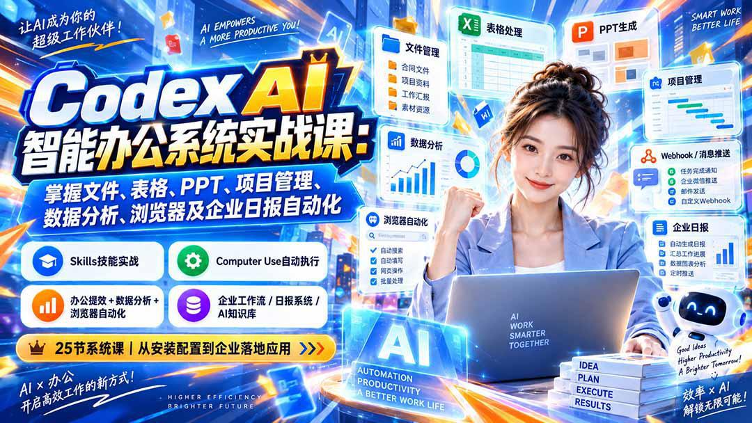 Codex AI智能办公系统实战课：掌握文件、表格、PPT、项目管理、数据分析、浏览器及企业日报自动化-1.jpeg