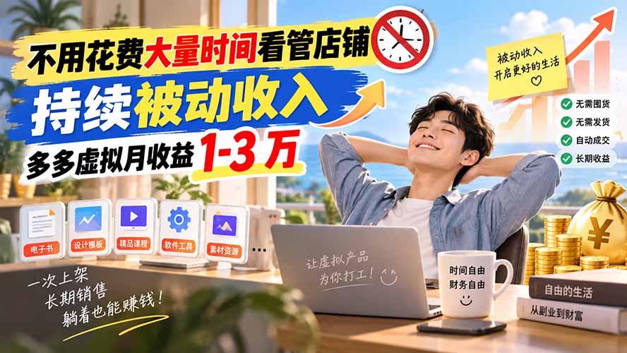 不用花费大量时间看管店铺，持续被动收入，多多虚拟月收益 1-3 万-1.jpeg