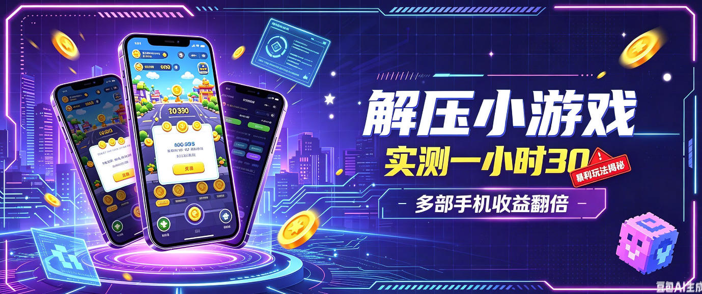 小游戏全流程玩法，实测一小时搞30，简单无脑解压，当天做当天就能看到进账，直接冲就行【揭秘】-1.jpeg