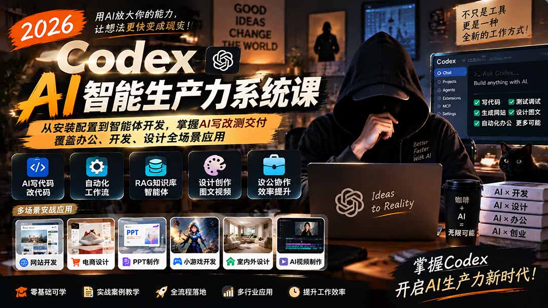 2026 Codex AI智能生产力系统课-更新｜从安装配置到智能体开发，掌握AI写改测交付，覆盖办公、开发、设计全场景应用-1.jpeg