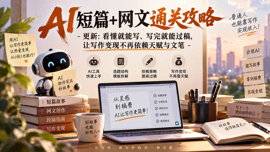 AI短篇+网文通关攻略-更新0921：看懂就能写、写完就能过稿，让写作变现不再依赖天赋与文笔-1.jpeg