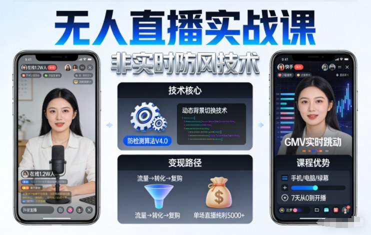 宝子哥无人直播实战课，非实时防风技术，聚焦抖音快手等平台直播带货，轻松开启直播变现之路(更新260922)-1.jpeg