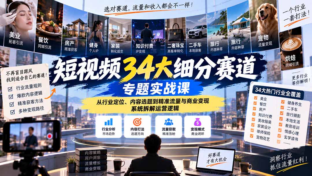 短视频34大细分赛道专题实战课：从行业定位、内容选题到精准流量与商业变现，系统拆解运营逻辑-1.jpeg