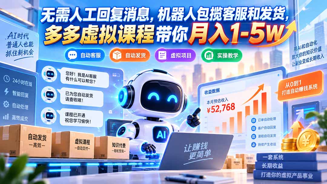 无需人工回复消息，机器人包揽客服和发货，多多虚拟课程带你月入1-5W-1.jpeg