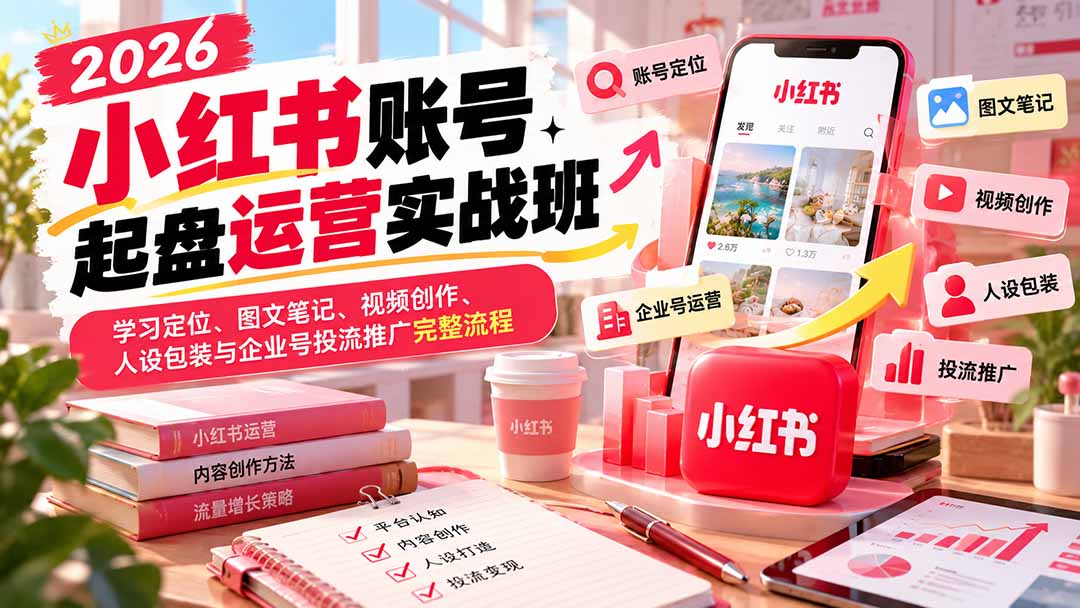 2026小红书账号起盘运营实战班：学习定位、图文笔记、视频创作、人设包装与企业号投流推广完整流程-1.jpeg