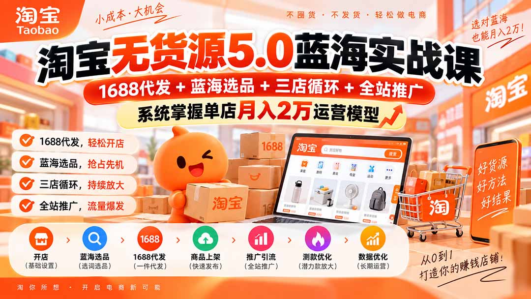 淘宝无货源5.0蓝海实战课-更新0927：1688代发+蓝海选品+三店循环+全站推广，系统掌握单店月入2万运营模型-2.jpeg