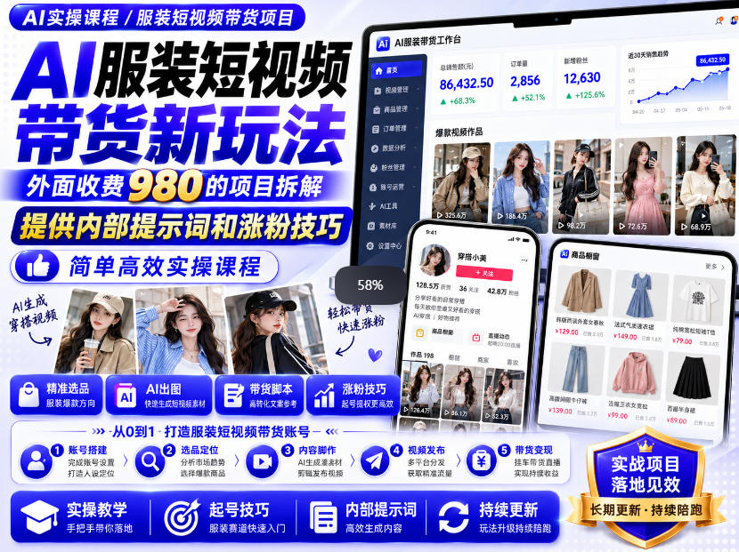 外面收费980AI快手带货系统课程，内部课程首次外放，操作简单高效，一分钟一条爆款视频-1.jpeg