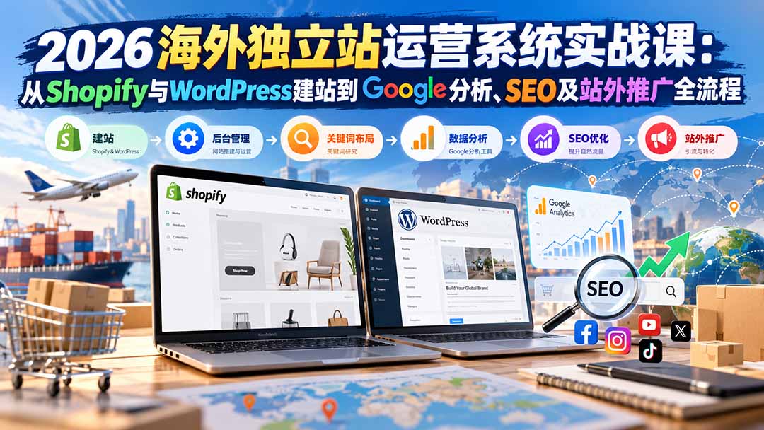 2026海外独立站运营系统实战课：从Shopify与WordPress建站到Google分析、SEO及站外推广全流程-1.jpeg