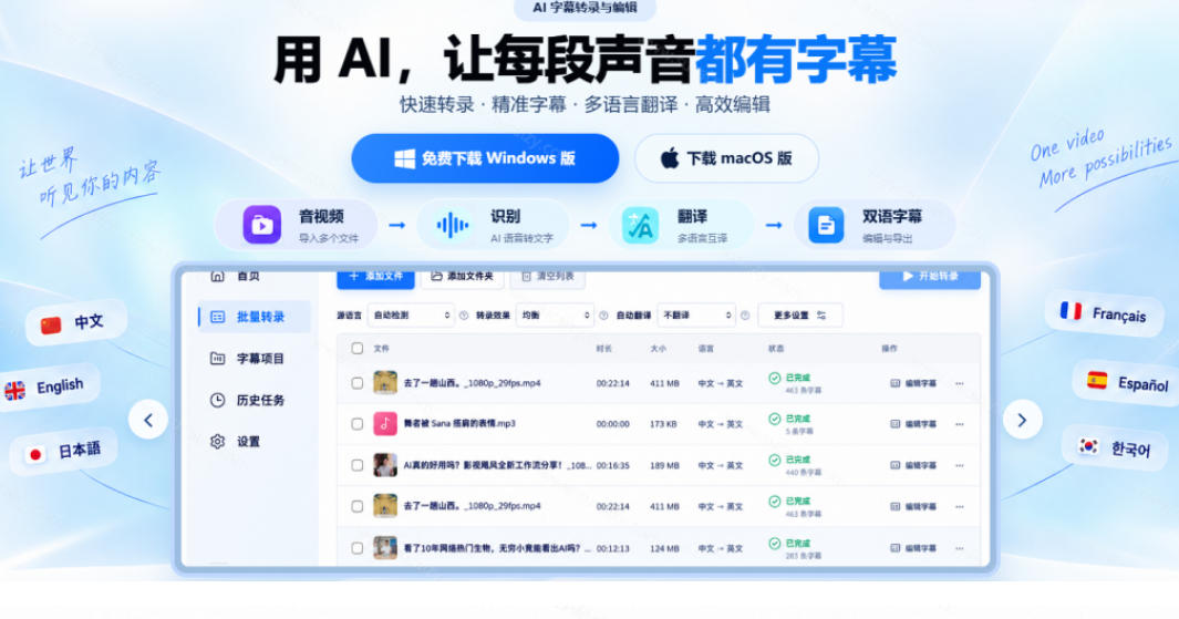 剪映会员不用再开了？视频字幕一键生成加翻译，本地离线运行，完全免费，超快速高精度，字幕大师-2.jpeg