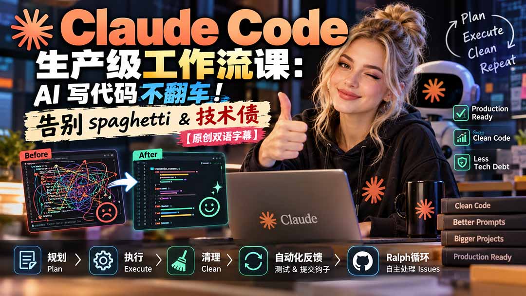 Claude Code 生产级工作流课：AI 写代码不翻车！告别 spaghetti & 技术债【原创双语字幕】-2.jpeg