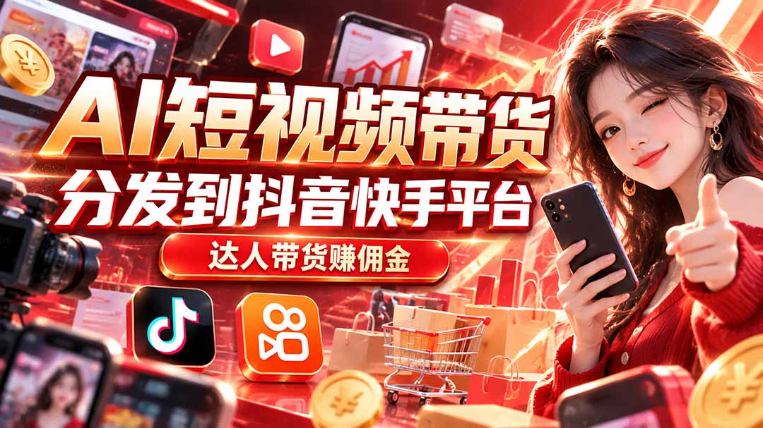 【AI短视频带货】分发到抖音快手平台，达人带货赚佣金-1.jpeg