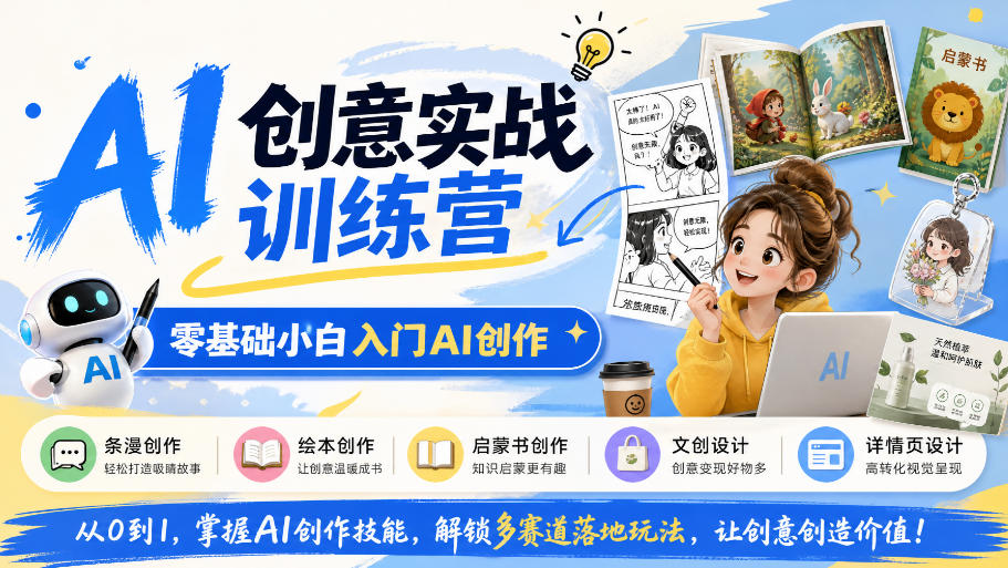 AI创意实战训练营，零基础小白入门AI创作，解锁条漫、绘本、启蒙书、文创、详情页多赛道落地玩法-1.jpeg