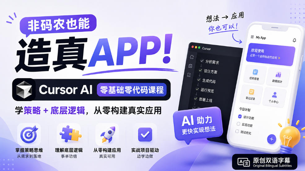 非码农也能造真APP！Cursor AI零基础零代码课程：学策略+底层逻辑，从零构建真实应用【原创双语字幕】-1.jpeg