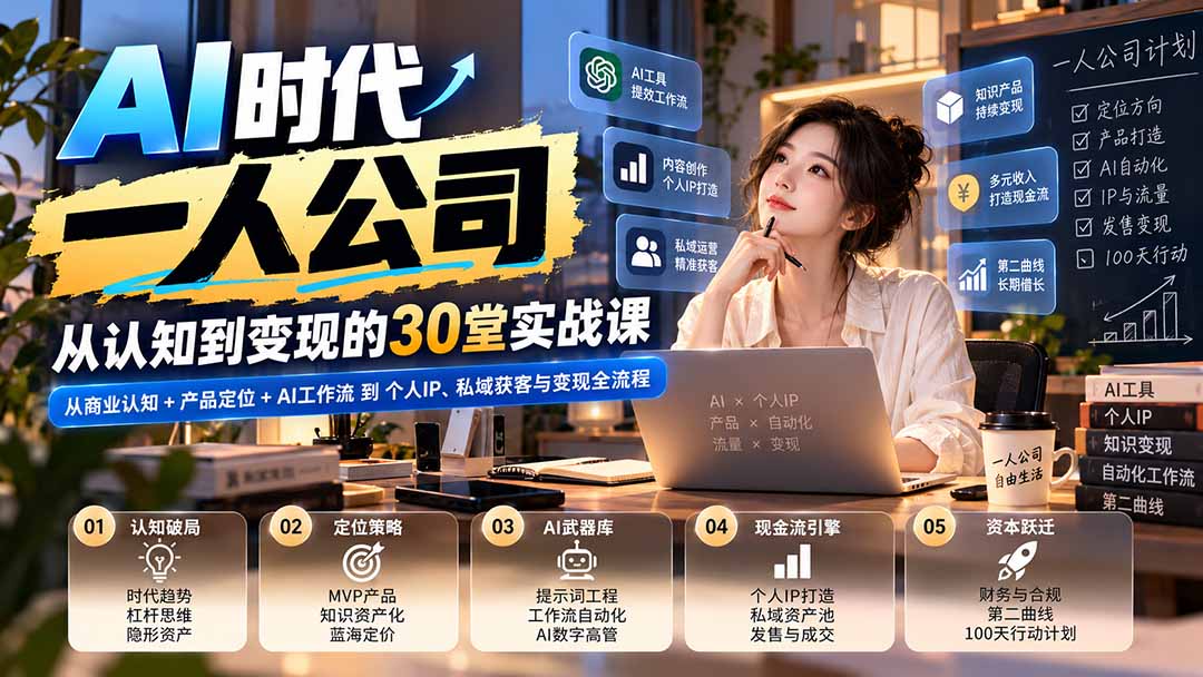【无水印】AI时代一人公司30堂实战课：从商业认知+产品定位+AI工作流到个人IP、私域获客与变现全流程-1.jpeg