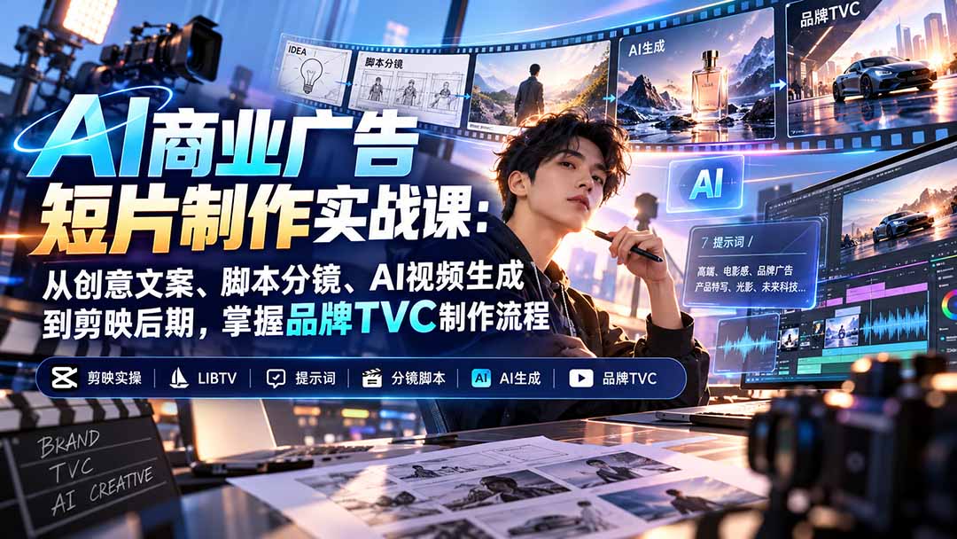 AI商业广告短片制作实战课：从创意文案、脚本分镜、AI视频生成到剪映后期，掌握品牌TVC制作流程-1.jpeg