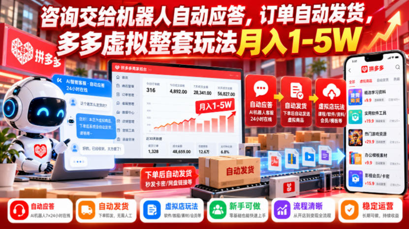 咨询交给机器人自动应答，订单自动发货，多多虚拟整套玩法月入1-5W【揭秘】-1.jpeg