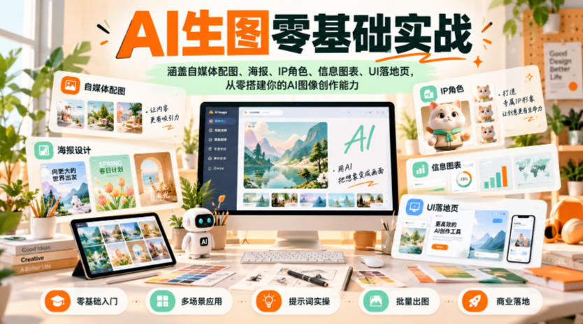 AI生图零基础实战，涵盖自媒体配图、海报、IP角色、信息图表、UI落地页，从零搭建你的AI图像创作能力-1.jpeg