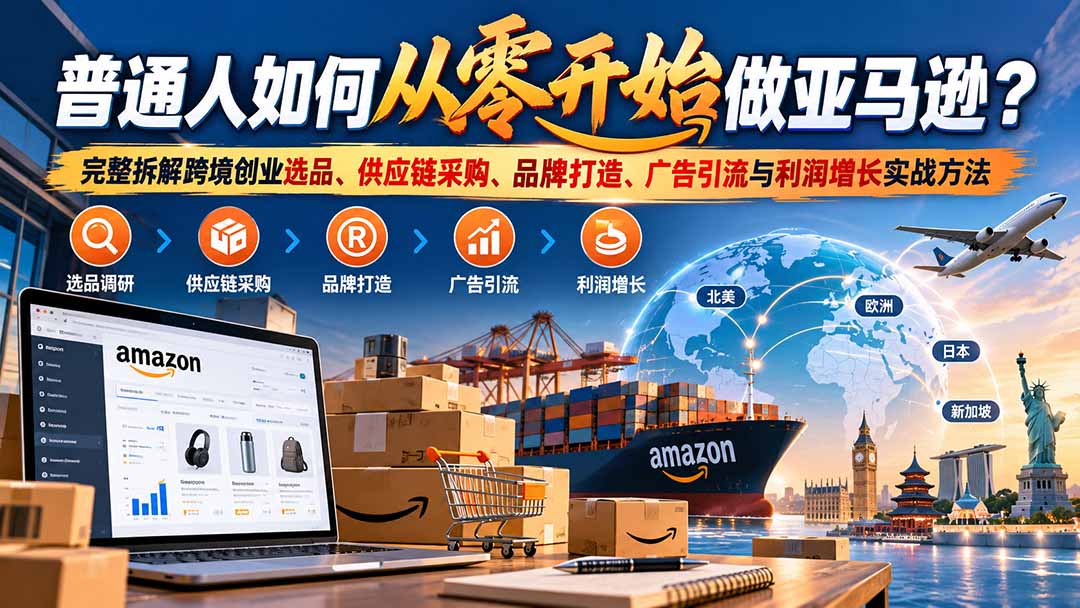 普通人如何从零开始做亚马逊？完整拆解跨境创业选品、供应链采购、品牌打造、广告引流与利润增长实战方法-1.jpeg