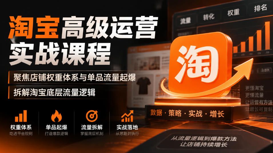 淘宝高级运营实战课程，聚焦店铺权重体系与单品流量起爆，拆解淘宝底层流量逻辑-1.jpeg