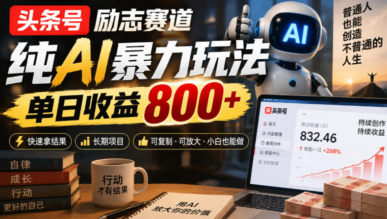 头条号励志赛道，纯AI暴力玩法，单日收益800+，快速拿结果，长期项目-1.jpeg