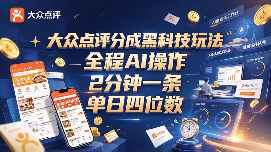 大众点评分成全网独家玩法，AI 全自动出内容，2 分钟一条，小白可冲单日四位数-1.jpeg