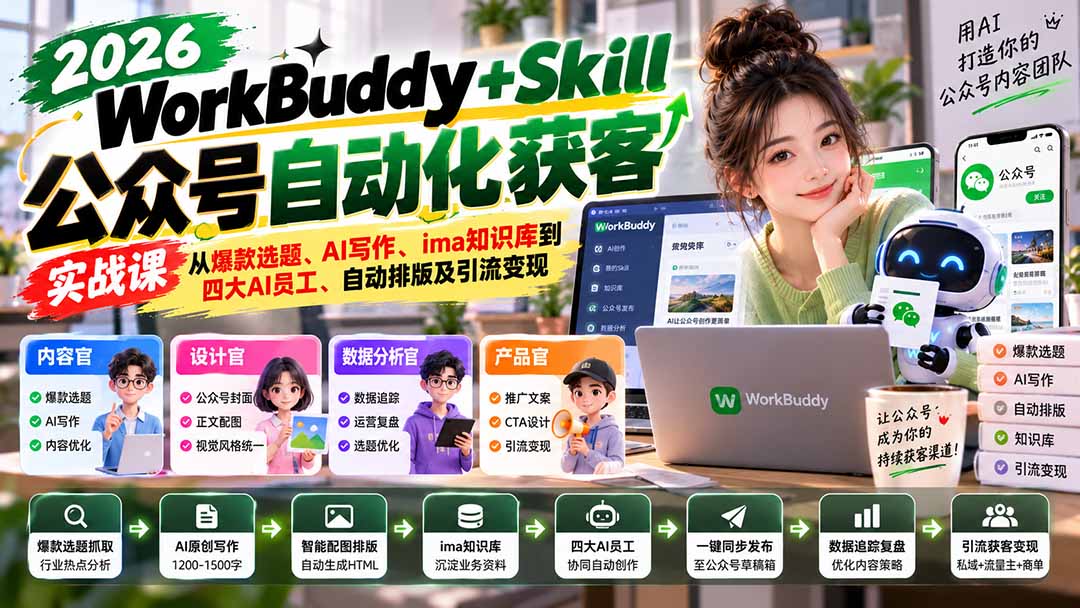 WorkBuddy + Skill公众号自动化获客实战课：从爆款选题、AI写作、ima知识库到四大AI员工、自动排版及引流变现-1.jpeg