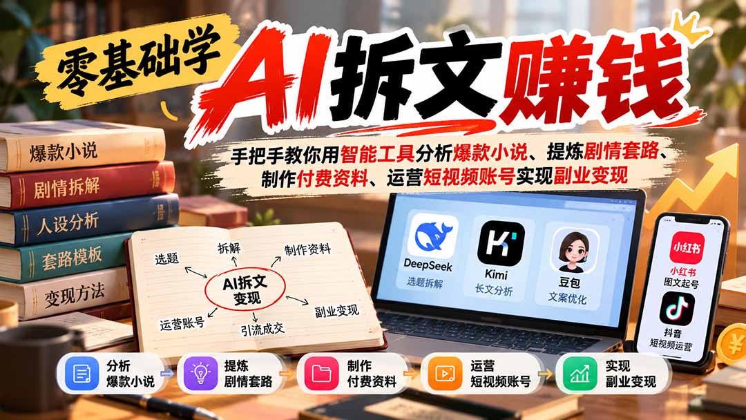 零基础学AI拆文赚钱：手把手教你用智能工具分析爆款小说、提炼剧情套路、制作付费资料、运营短视频账号实现副业变现-1.jpeg