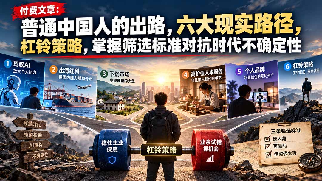 付费文章：普通中国人的出路，六大现实路径，杠铃策略，掌握筛选标准对抗时代不确定性-1.jpeg