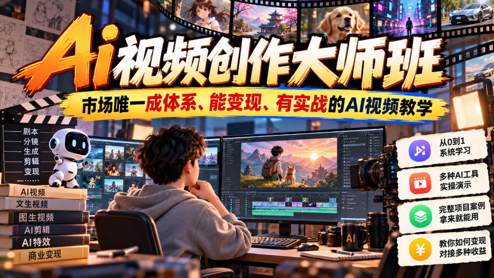 Ai视频创作大师班，市场唯一成体系、能变现、有实战的AI视频教学(更新2026)-1.jpeg